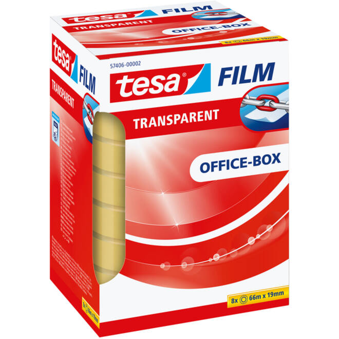 Plakband tesafilm® 66mx19mm Transparant 8 rollen