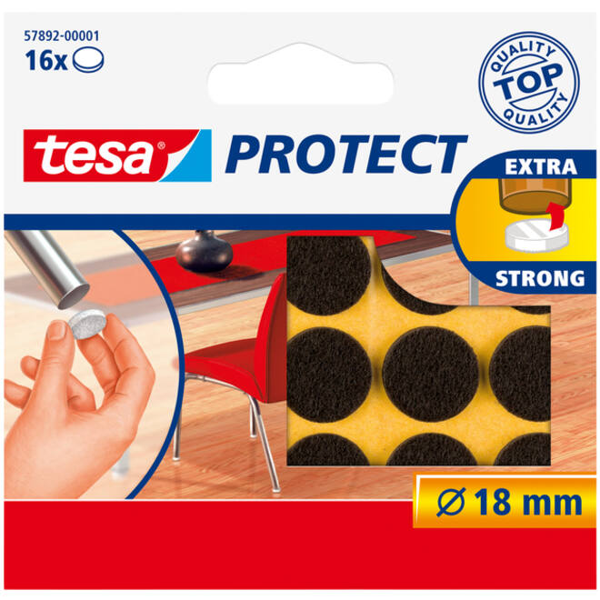 Beschermvilt tesa® Protect anti-kras Ø18mm bruin 16 stuks