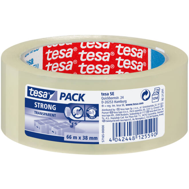 Verpakkingstape tesapack® Strong 66mx38mm transparant