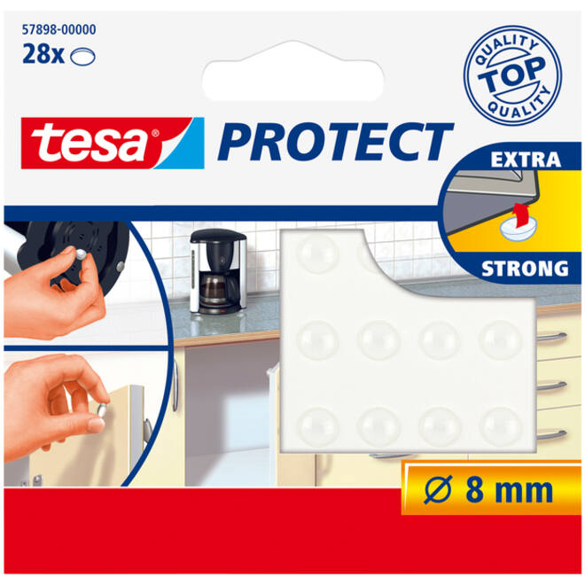 Anti-slip en geluiddempers tesa® Protect rond Ø8mm transparant 28 stuks