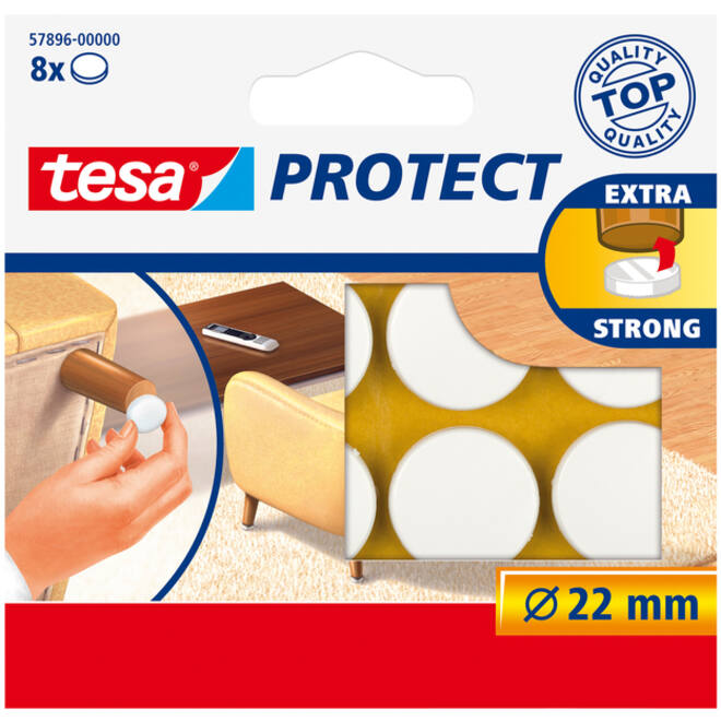 Beschermvilt tesa® Protect anti-kras Ø22mm wit 12 stuks