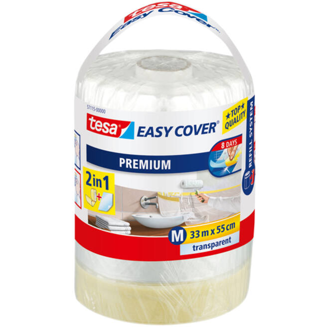 Afdekfolie tesa Easy Cover® Premium Film inclusief tape navulling 33mx55cm
