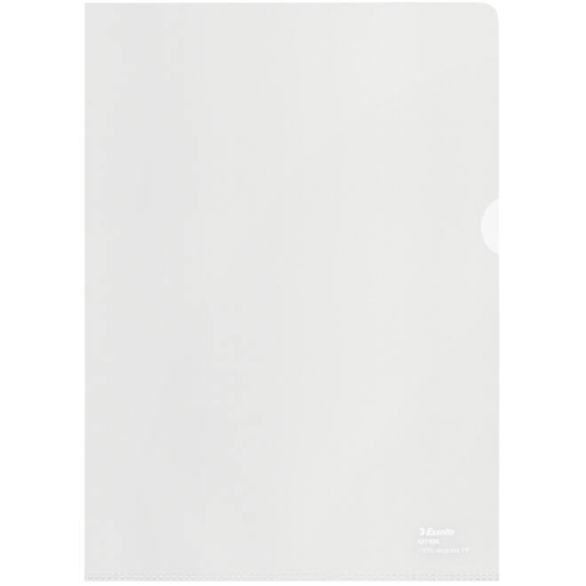 Insteekmap L-model Esselte A4 100% gerecycled 0.10mm transparant 100 stuks