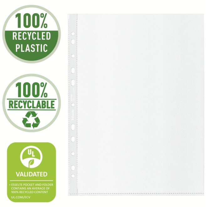 Showtas Esselte recycle PP A4 70µ 11-gaats transparant 100 stuks