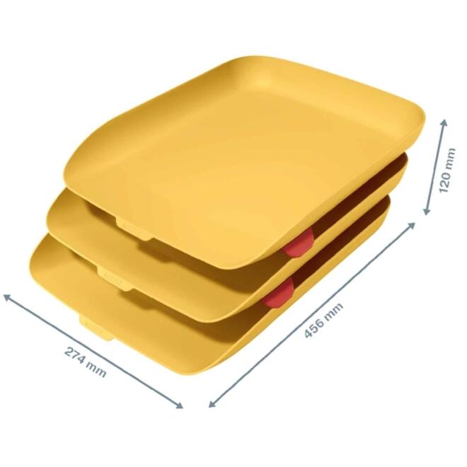 Brievenbak Leitz Cosy set van 3 A4 warm geel