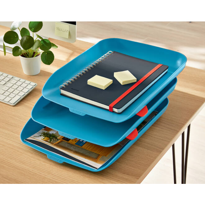 Brievenbak Leitz Cosy set van 3 A4 sereen blauw