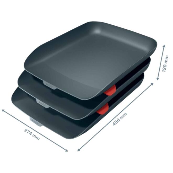 Brievenbak Leitz Cosy set van 3 A4 fluweel grijs