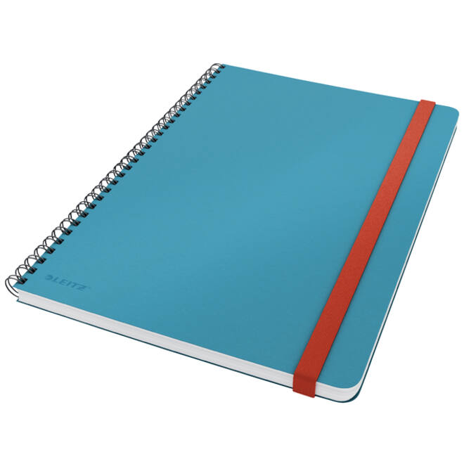 Notitieboek Leitz Cosy B5 160blz 100gr spiraal lijn blauw