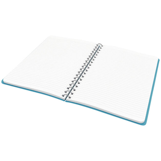 Notitieboek Leitz Cosy B5 160blz 100gr spiraal lijn blauw