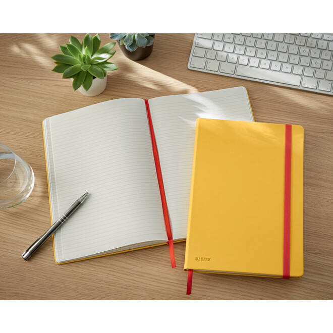 Notitieboek Leitz Cosy B5 160blz 100gr lijn geel