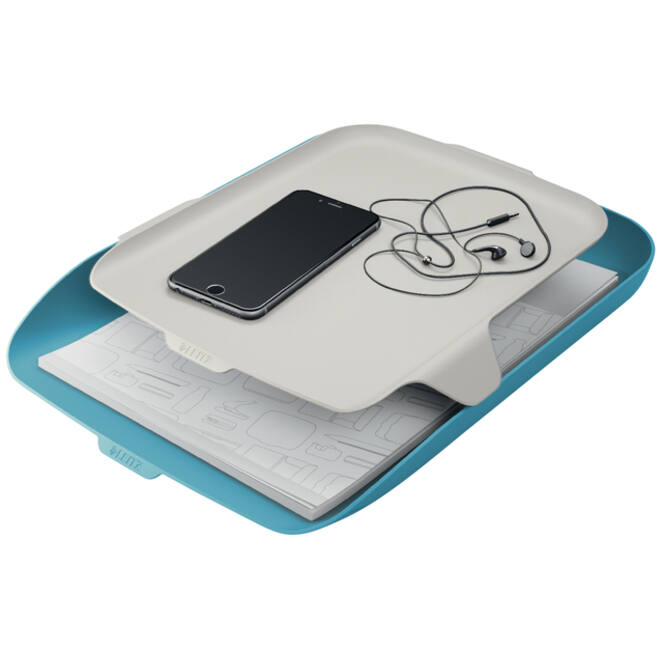 Brievenbak Leitz Cosy met desk organiser blauw