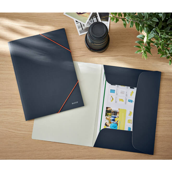 Elastomap Leitz Cosy A4 3-kleps grijs