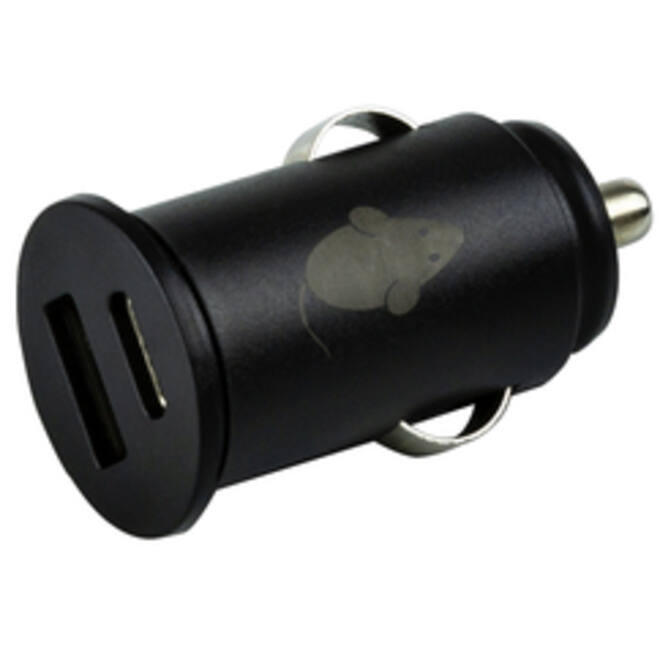 Autolader Green Mouse USB-A 1x USB-C 1x 2.4A zwart