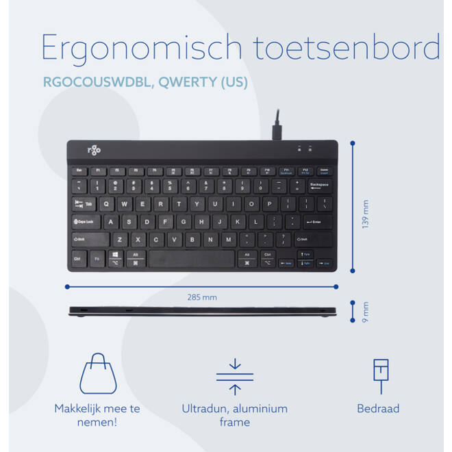 Toetsenbord R-Go Ergonomisch Compact Break QWERTY