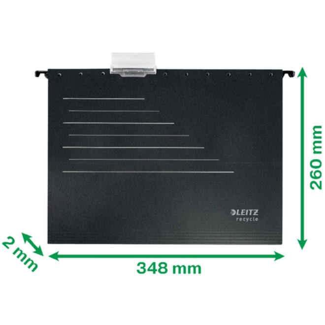 Hangmap Leitz Alpha Recycle A4 verticaal V-bodem zwart