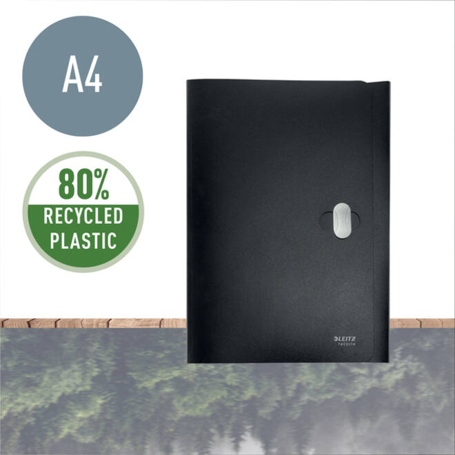 Projectmap Leitz Recycle A4 5-vaks PP zwart