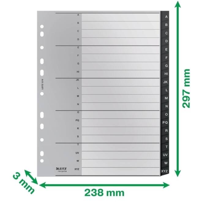 Tabblad Leitz Recycle A4 11-gaats A-Z extra breed PP