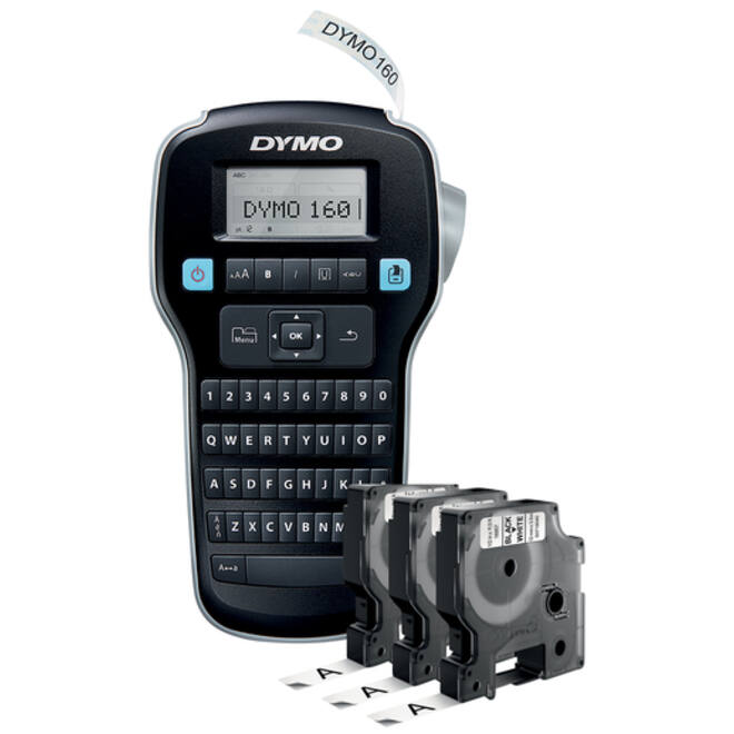 Labelprinter Dymo LabelManager 160 draagbaar qwerty 12mm zwart valuepack