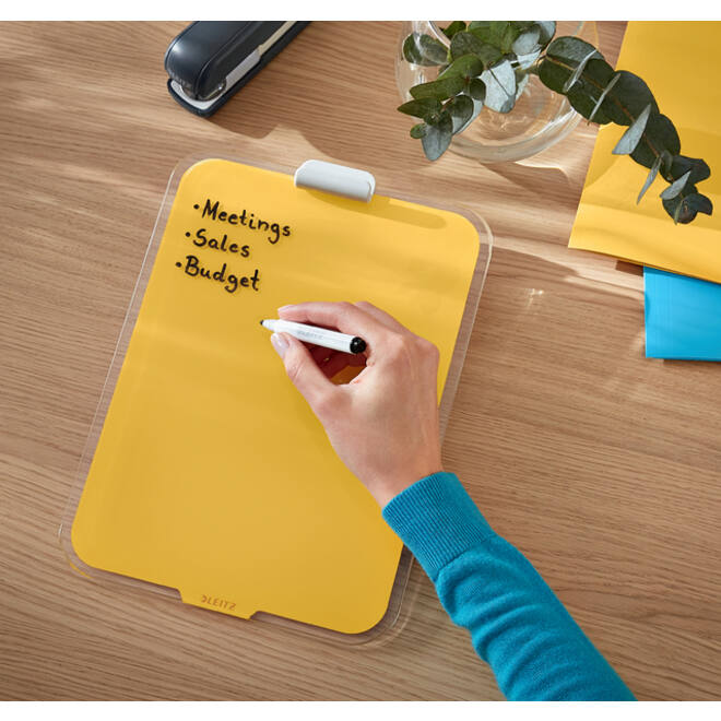 Glas Desktop Flipover Leitz Cosy geel