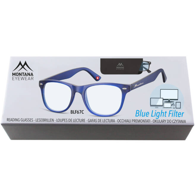 Leesbril Montana +2.50 dpt blue light filter blauw