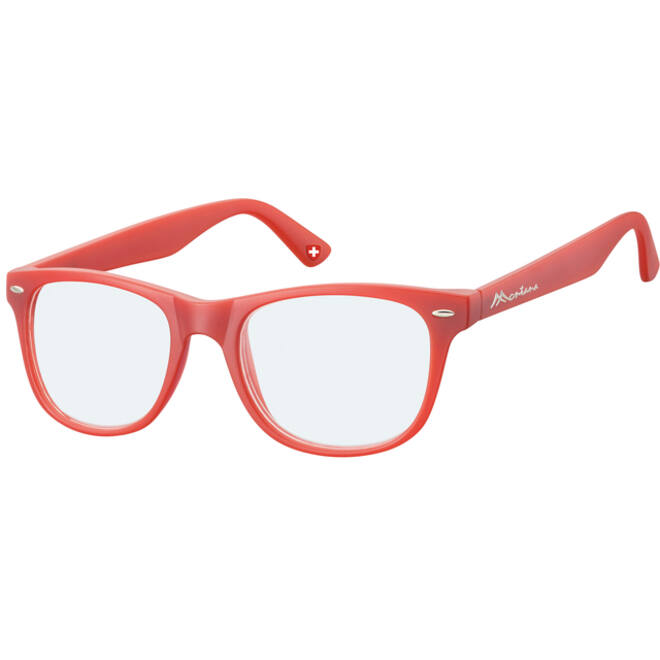 Leesbril Montana blue light filter +3.00 dpt rood