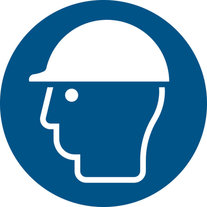 Pictogram bordje Djois Veiligheidshelm verplicht Ø 200mm Blauw