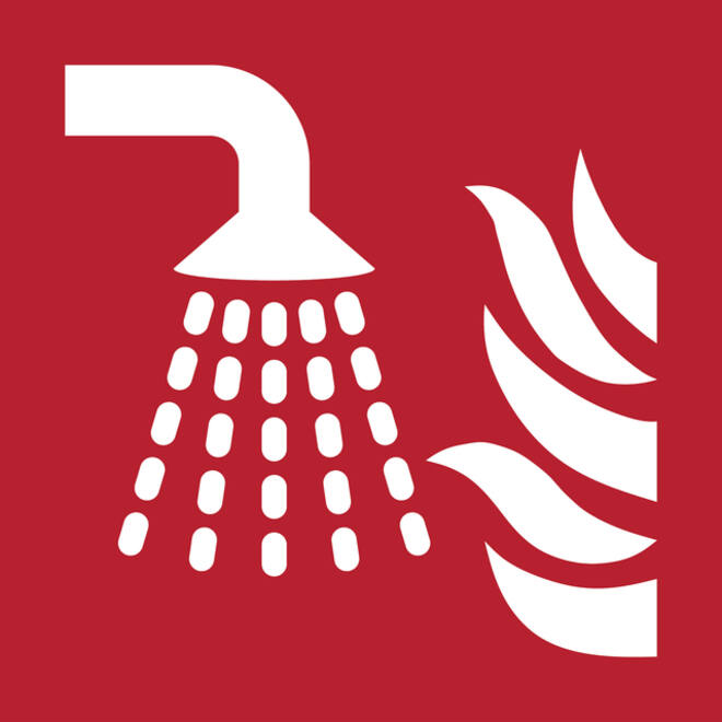 Pictogram bordje Djois Sprinkler 200 x 200 mm Rood