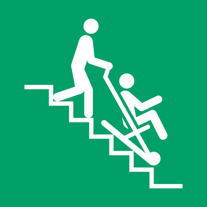 Pictogram bordje Djois Evacuatiestoel 200 x 200 mm Rood
