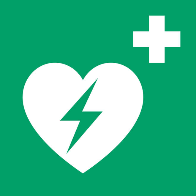 Pictogram bordje Djois AED 200 x 200 mm Groen