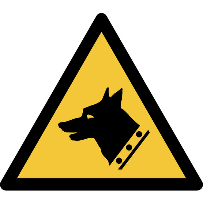 Pictogram bordje Djois Waarschuwing: waakhond 200 x 176 mm Geel