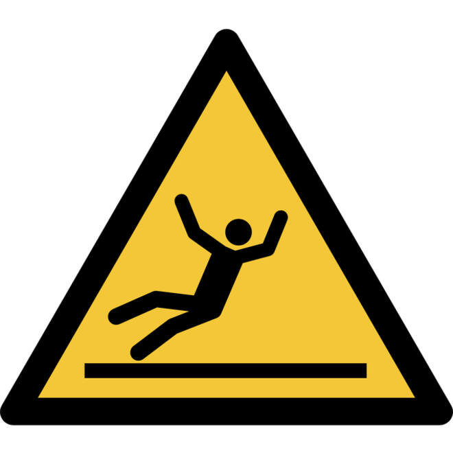 Pictogram bordje Djois Waarschuwing: glad oppervlak 200x176mm Geel