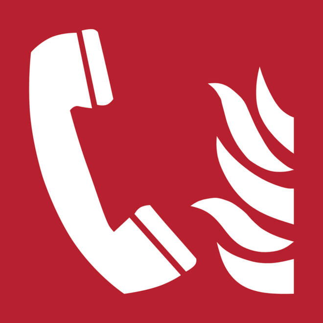 Pictogram bordje Djois Noodtelefoon brand 200 x 200 mm Rood