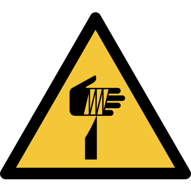 Pictogram bordje Djois Waarschuwing: scherpe elementen 200x176mm Geel