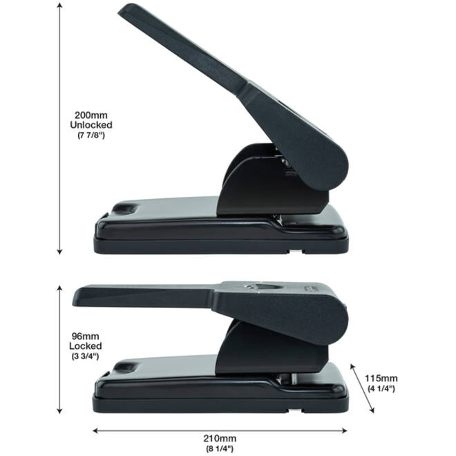 Perforator Rapesco HD865-P antibacterieel 2-gaats zwart