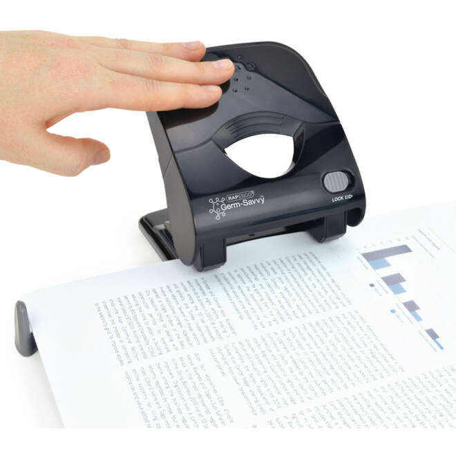 Perforator Rapesco X5-40ps antibacterieel 2-gaats zwart