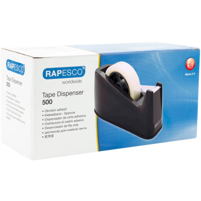 Plakbandhouder Rapesco D500 antibacterieel zwart