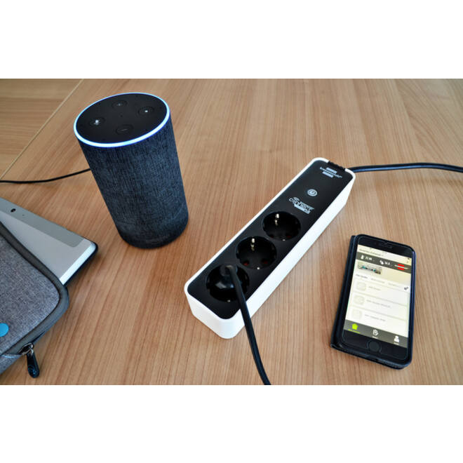 Stekkerdoos Brennenstuhl wifi Connect 3 voudig 1.5 meter zwart/wit