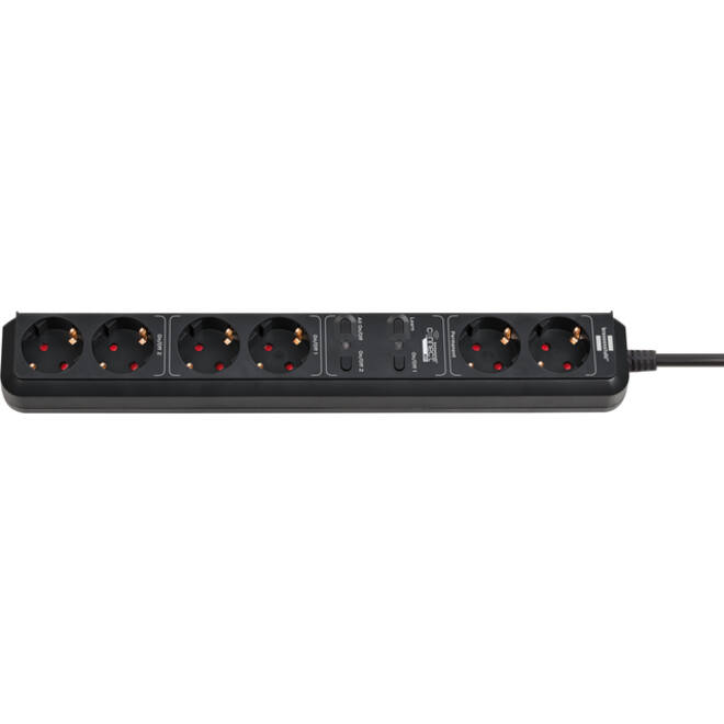 Stekkerdoos Brennenstuhl wifi Connect 2+4-voudig 1.5 meter zwart