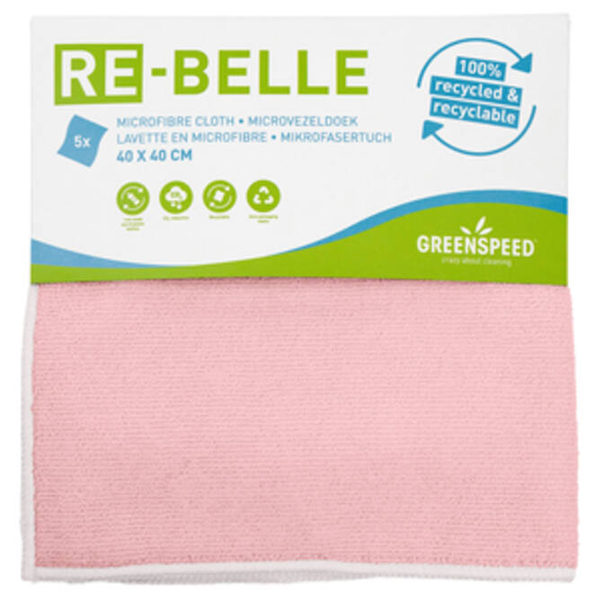 Microvezeldoek Greenspeed Re-belle 40x40cm roze