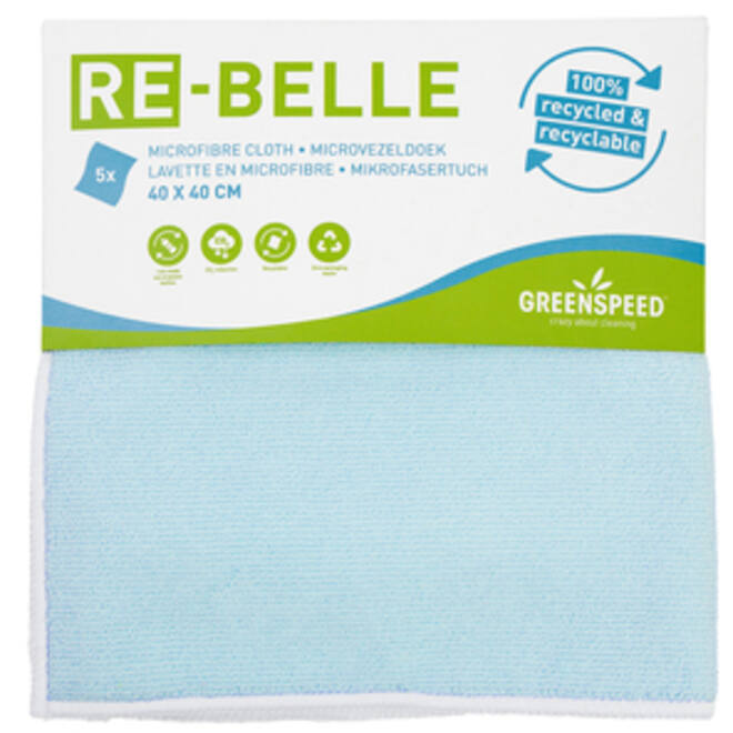 Microvezeldoek Greenspeed Re-belle 40x40cm blauw