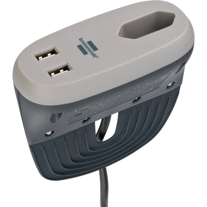 Laadstation Brennenstuhl Sofa 1 eurosocket 2 USB zwart/grijs