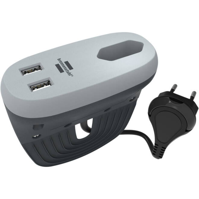 Laadstation Brennenstuhl Sofa 1 eurosocket 2 USB zwart/grijs