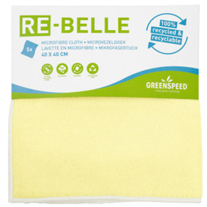 Microvezeldoek Greenspeed Re-belle 40x40cm geel