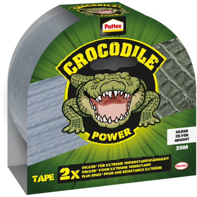 Plakband Pattex Crocodile Power Tape 50mmx20m zilver