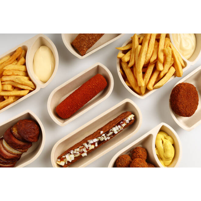 Snackbakje IEZZY A20 suikerriet PFAS-vrij 224x124x36mm 50 stuks