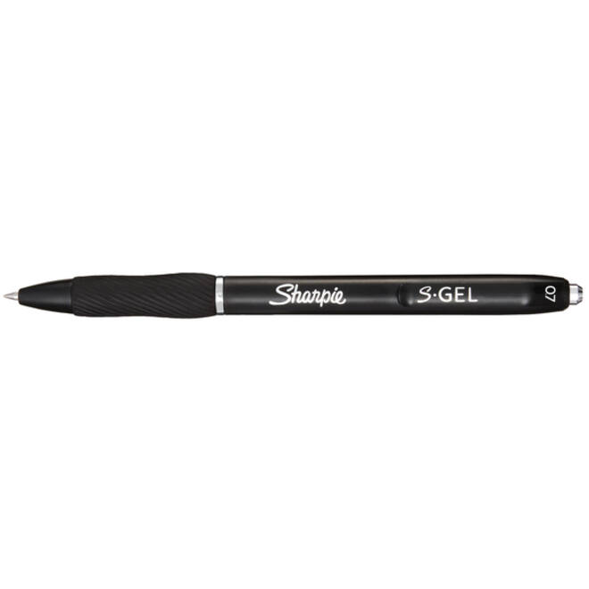 Gelschrijver Sharpie S-gel medium zwart blister à 3 stuks