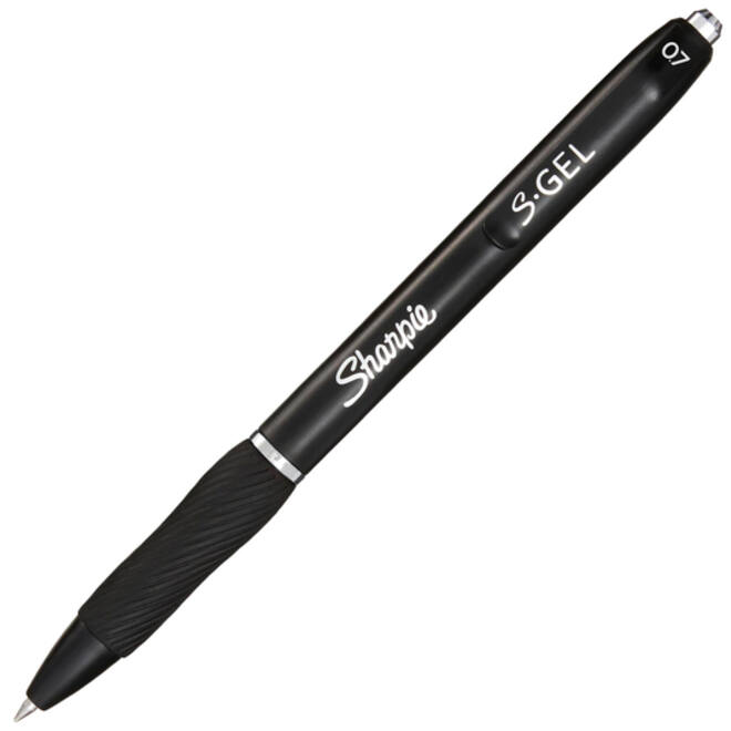 Gelschrijver Sharpie S-gel medium zwart blister à 3 stuks
