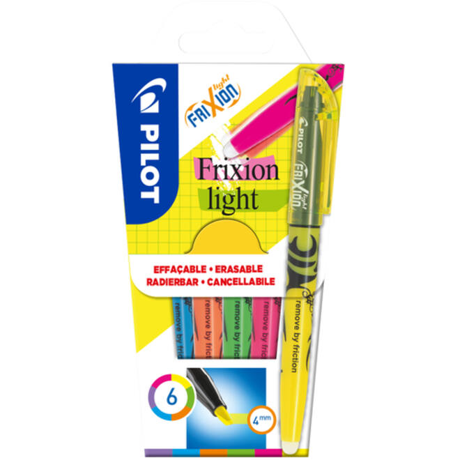 Markeerstift PILOT friXion light assorti set à 6 stuks