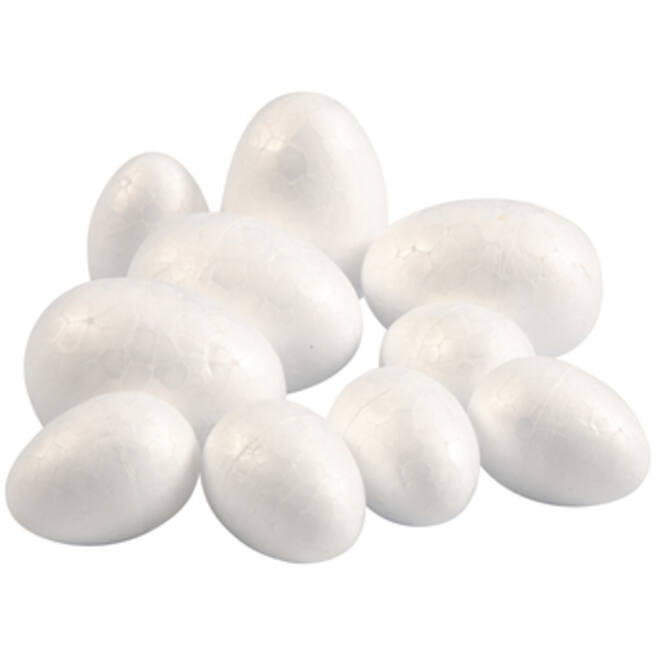 Eieren Creativ Company styropor 6 stuks 25x23mm 6 stuks 35x48mm wit