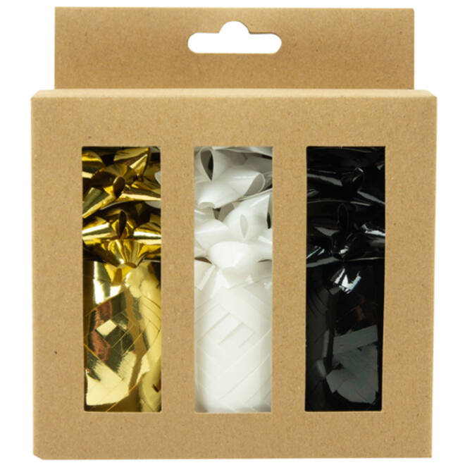 Krullint en strikken Design Group, goud, zwart & wit assorti